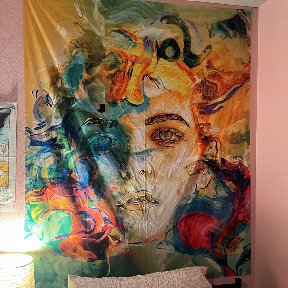 Abstract Multicolor Wall Tapestry